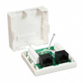 ROSETA DE SUPERFICIE PARA RJ45 CAT.6 UTP 2 TOMAS BLANCO NANOCABLE 10.21.1502