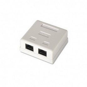 ROSETA DE SUPERFICIE PARA RJ45 CAT.5E UTP 2 TOMAS BLANCO NANOCABLE 10.21.1002