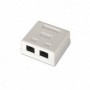 ROSETA DE SUPERFICIE PARA RJ45 CAT.5E UTP 2 TOMAS BLANCO NANOCABLE 10.21.1002