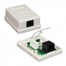 ROSETA DE SUPERFICIE PARA RJ45 CAT.6 UTP 1 TOMA BLANCO NANOCABLE 10.21.1501