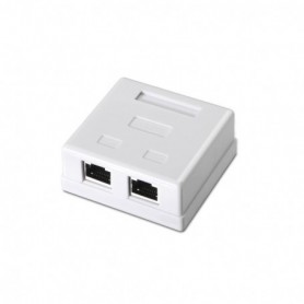 ROSETA DE SUPERFICIE PARA RJ45 CAT.5E FTP 2 TOMAS BLANCO NANOCABLE 10.21.1102