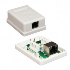 ROSETA DE SUPERFICIE PARA RJ45 CAT.6 FTP 1 TOMA BLANCO NANOCABLE 10.21.1601