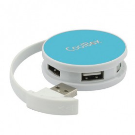 HUB USB COOLBOX  4 USB 2.0 ROUND AZUL COO-HU24SC-4UC