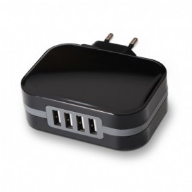 CARGADOR  USB TOOQ PARED TQWC-1S04 4XUSB 6.8 A(TOTAL) AI-TECH NEGRO TQWC-1S04