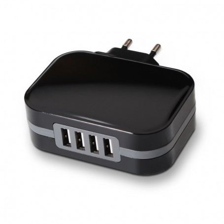 CARGADOR  USB TOOQ PARED TQWC-1S04 4XUSB 6.8 A(TOTAL) AI-TECH NEGRO TQWC-1S04