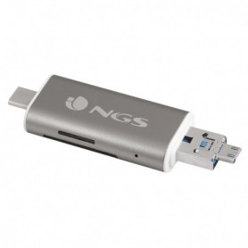 LECTOR TARJETA MEMORIA EXTERNO NGS LECTOR USB-C MICRO USB  USB2.0 MICROSD Y SD