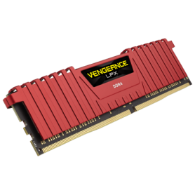 MEMORIA RAM KIT DDR4 16GB(2X8GB) PC4-19200 2400MHZ CORSAIR VENGE ROJA