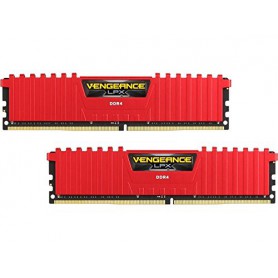 MEMORIA RAM KIT DDR4 16GB(2X8GB) PC4-24000 3000MHZ CORSAIR VENGE ROJA