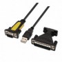 ADAPTADOR USB A SERIE TIPO AM-RS232 DB9M DB25M NANOCABLE 10.03.0002