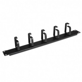 ORGANIZADOR DE CABLES METALICO CON 5 ANILLOS 19P 1U NEGRO NANOCABLE 10.21.4105
