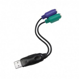 CONVERSOR PS2(TECLADORATON) A USB TIPO 2XPS2H-AM 15 CM NANOCABLE 10.03.0101