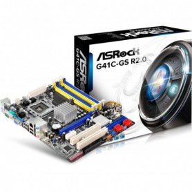 PLACA BASE S775 ASROCK G41C-GS R2.0 2DDR3 DDR2 PCI PCIE SATA IDE USB M-ATX