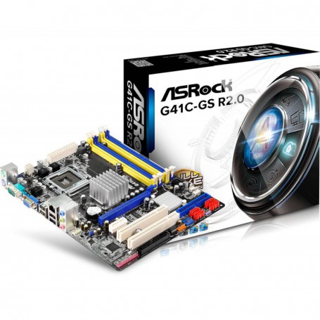 PLACA BASE S775 ASROCK G41C-GS R2.0 2DDR3 DDR2 PCI PCIE SATA IDE USB M-ATX