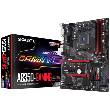 PLACA BASE AMD SAM4 GIGABYTE AB350 GAMING DDR4 PCIE SATA3 PCI RAID HDMI DVI ATX