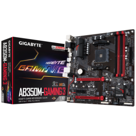 PLACA BASE AMD SAM4 GIGABYTE AB350M GAMING 3 DDR4 PCIE SATA3 PCI HDMI DVI UATX