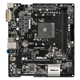 PLACA BASE AMD SAM4 ASROCK A320M-DGS DDR4 PCIE SATA3 2PCI DVI M-ATX