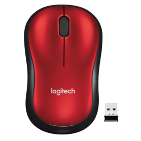 RATON LOGITECH INALAMBRICO M185 NEGRO-ROJO USBINAL 910-002237
