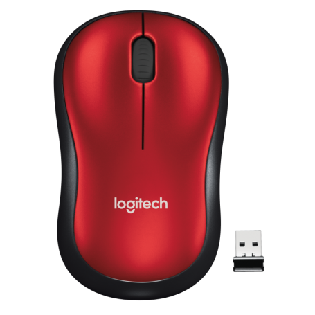 RATON LOGITECH INALAMBRICO M185 NEGRO-ROJO USBINAL 910-002237